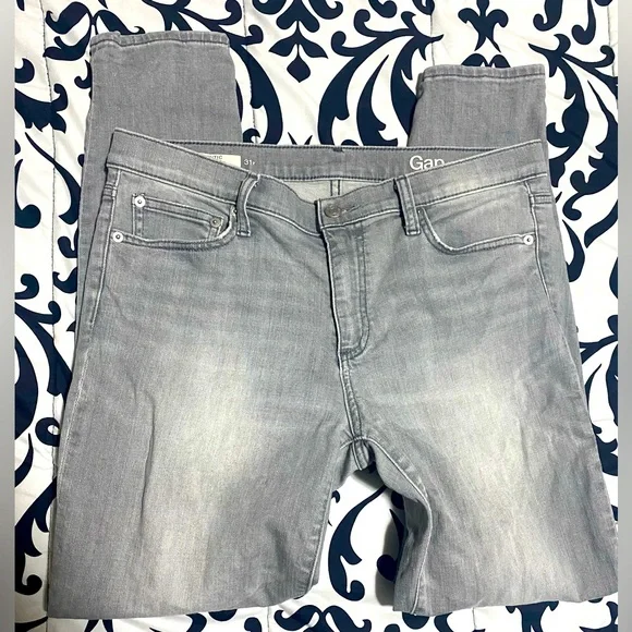 Womens Light Grey Wash Gap denim Jeans -skinny- 31R - Picture 1 of 10